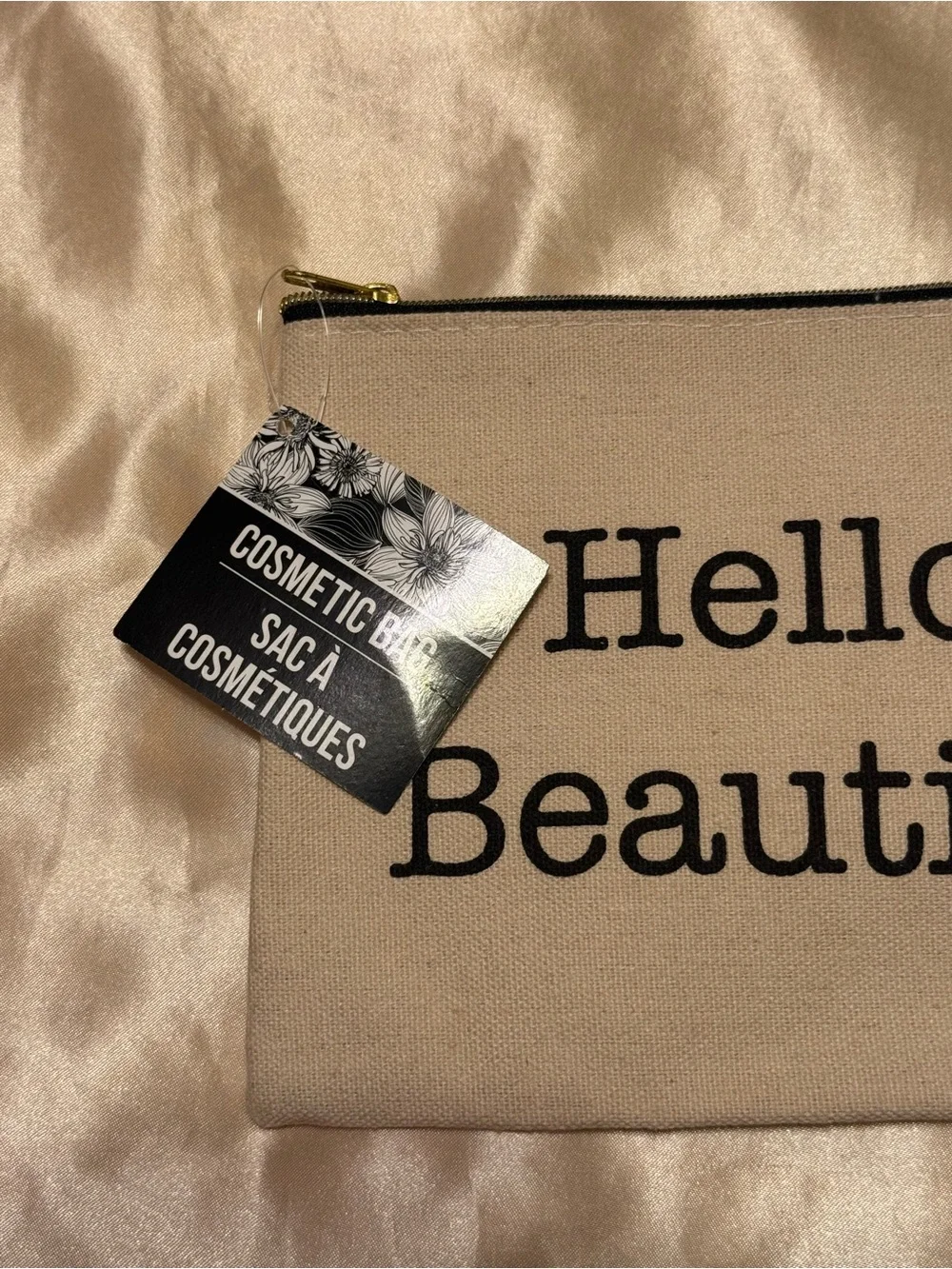 Hello Beautiful Canvas Cosmetic Bag